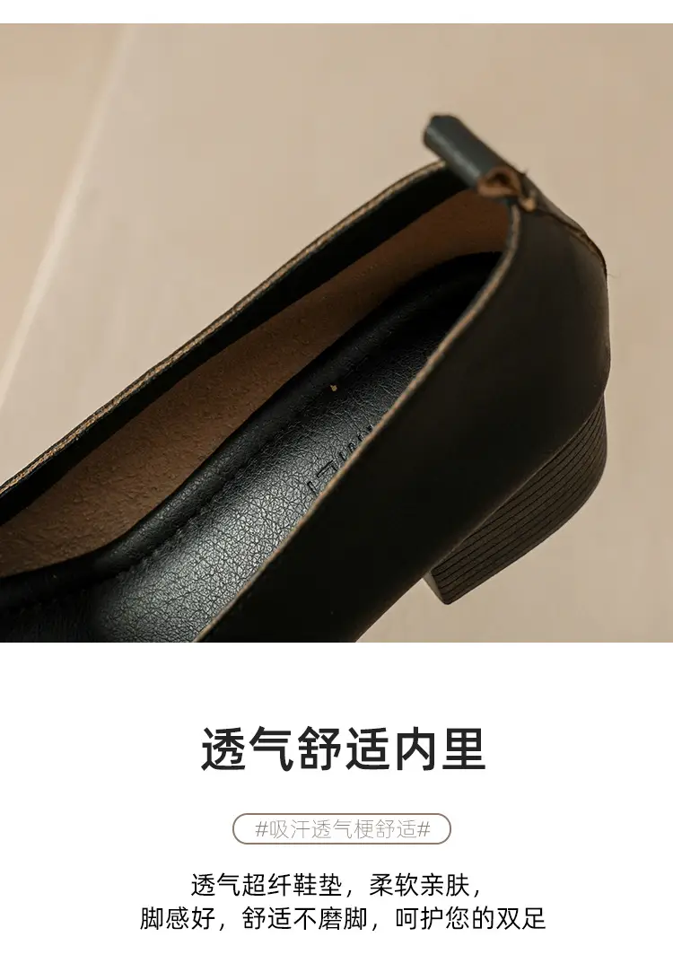 2025 Spring New Retro Fashion Shallow Mouth Elegant Fashionable Square Heeled Fashion Single-layer Shoes Square Toe Mary Jane Shoes for Women — feature 13