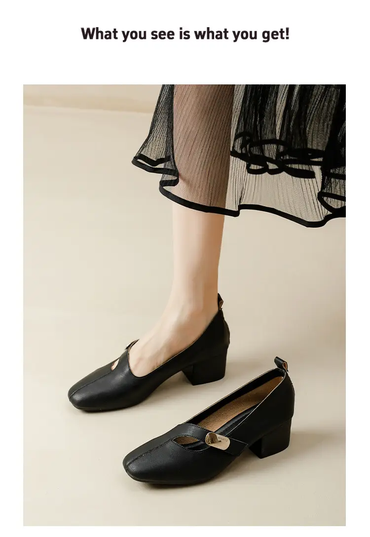 2025 Spring New Retro Fashion Shallow Mouth Elegant Fashionable Square Heeled Fashion Single-layer Shoes Square Toe Mary Jane Shoes for Women — feature 18