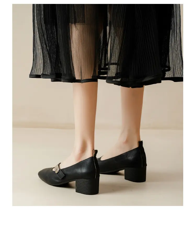 2025 Spring New Retro Fashion Shallow Mouth Elegant Fashionable Square Heeled Fashion Single-layer Shoes Square Toe Mary Jane Shoes for Women — feature 20