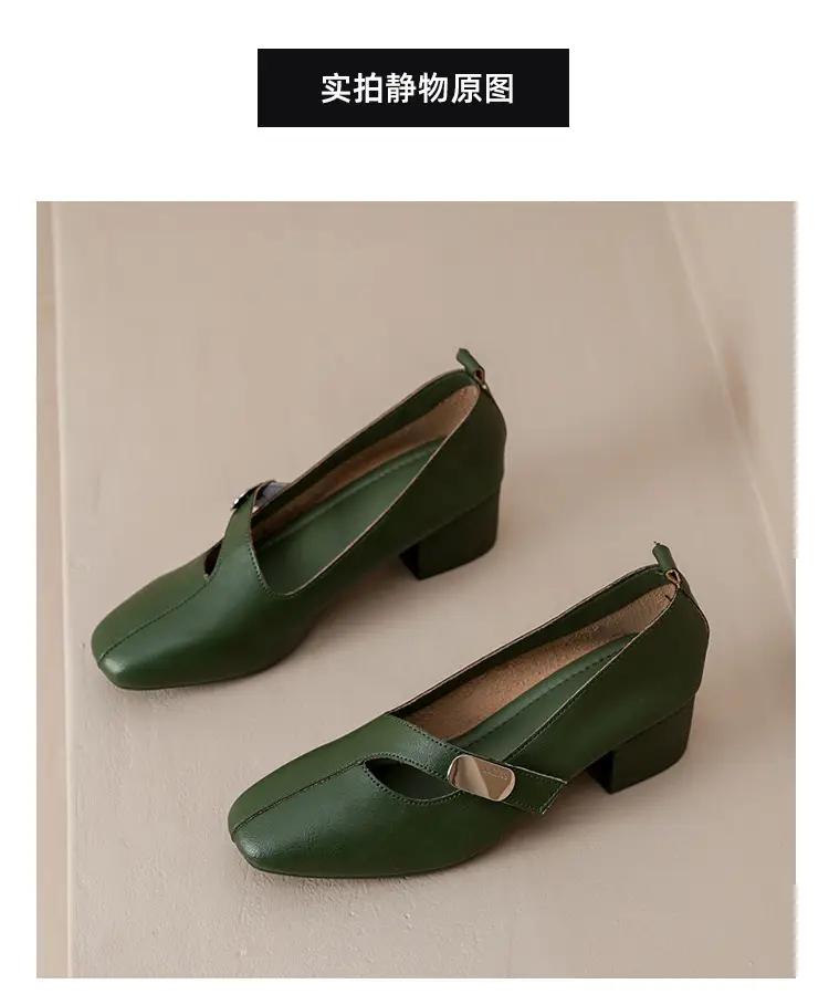 2025 Spring New Retro Fashion Shallow Mouth Elegant Fashionable Square Heeled Fashion Single-layer Shoes Square Toe Mary Jane Shoes for Women — feature 29