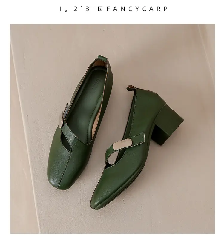 2025 Spring New Retro Fashion Shallow Mouth Elegant Fashionable Square Heeled Fashion Single-layer Shoes Square Toe Mary Jane Shoes for Women — feature 30