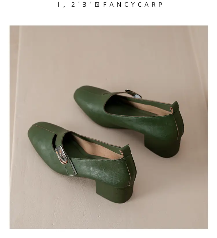 2025 Spring New Retro Fashion Shallow Mouth Elegant Fashionable Square Heeled Fashion Single-layer Shoes Square Toe Mary Jane Shoes for Women — feature 31