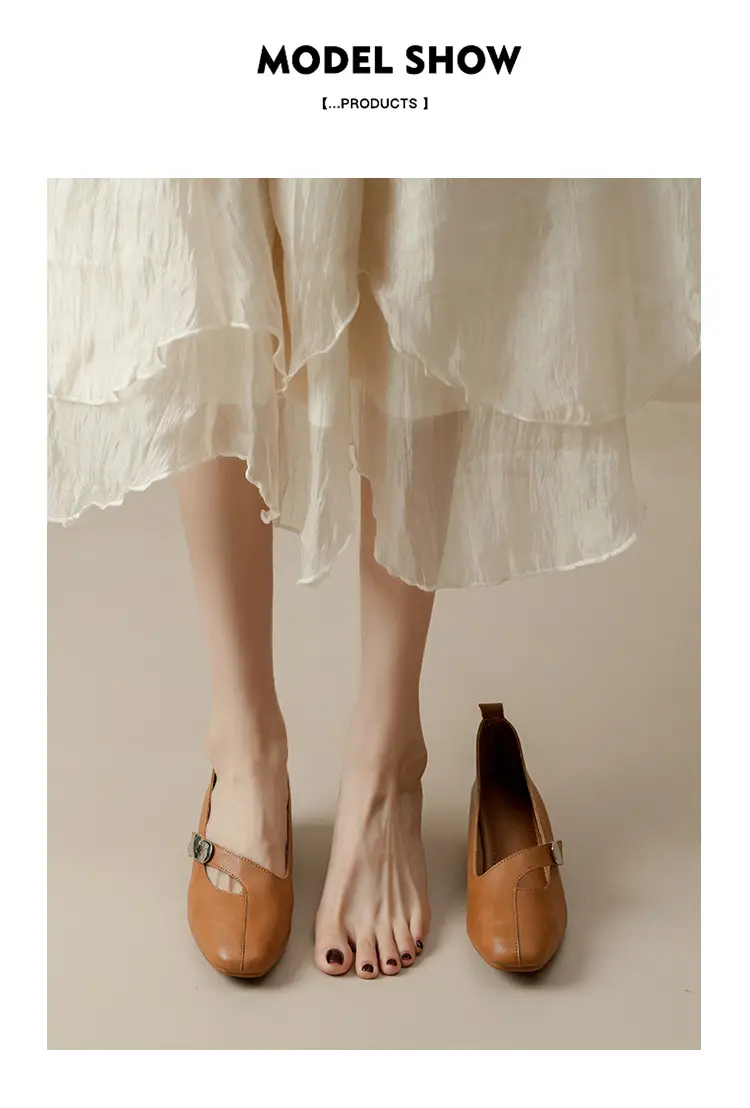 2025 Spring New Retro Fashion Shallow Mouth Elegant Fashionable Square Heeled Fashion Single-layer Shoes Square Toe Mary Jane Shoes for Women — feature 37