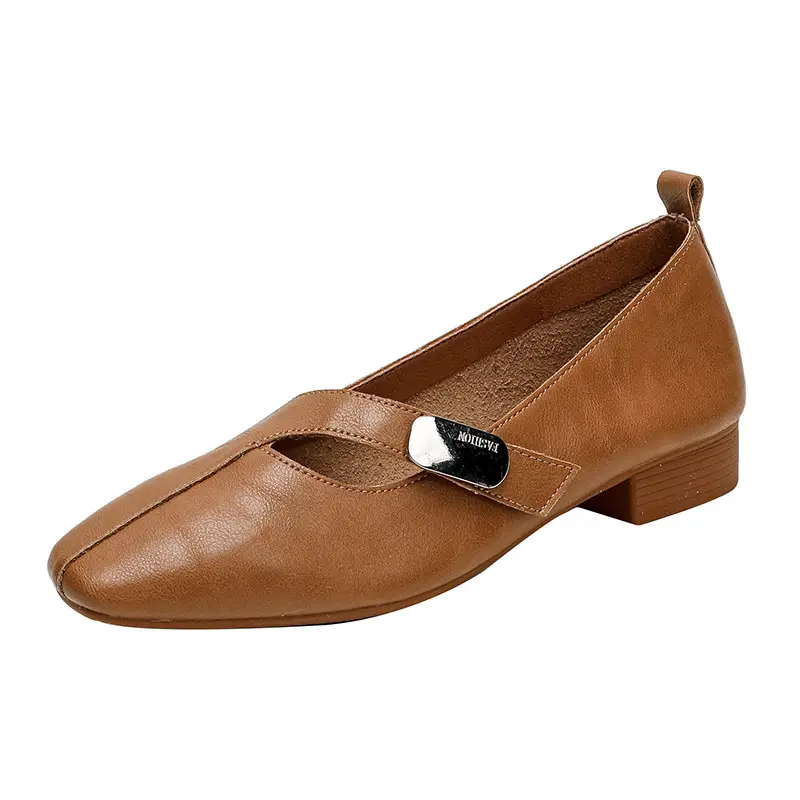 2025 Spring New Retro Fashion Shallow Mouth Elegant Fashionable Square Heeled Fashion Single-layer Shoes Square Toe Mary Jane Shoes for Women - Image 8