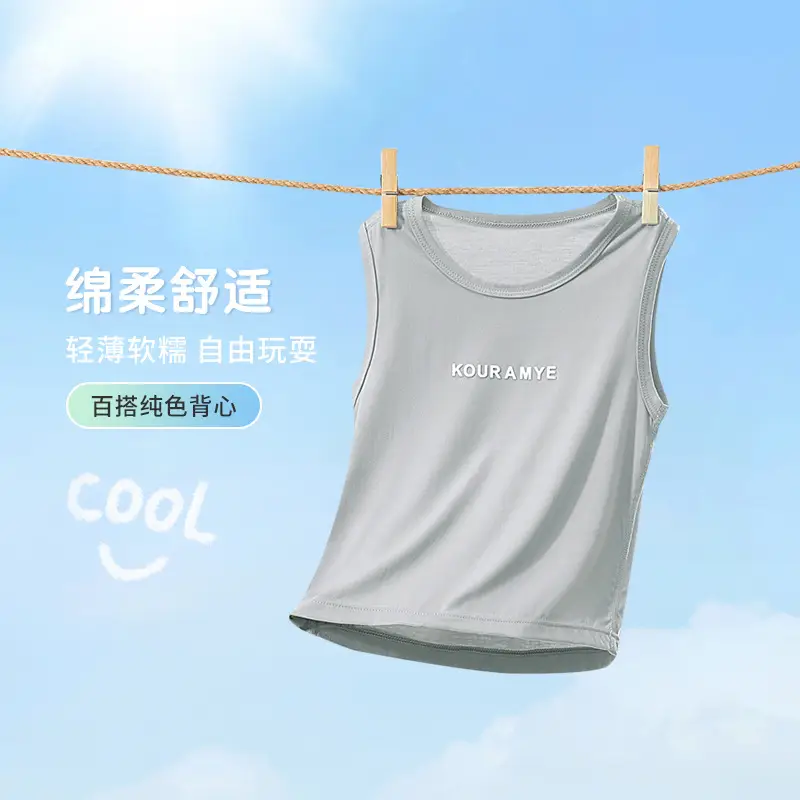 Eco Silk Sleeveless Vest for Boys Pink Small Medium - Image 5
