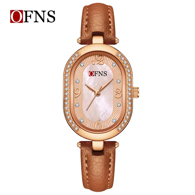 Ofns Women's Quartz Watch with Oval Diamond Strap - Image 10
