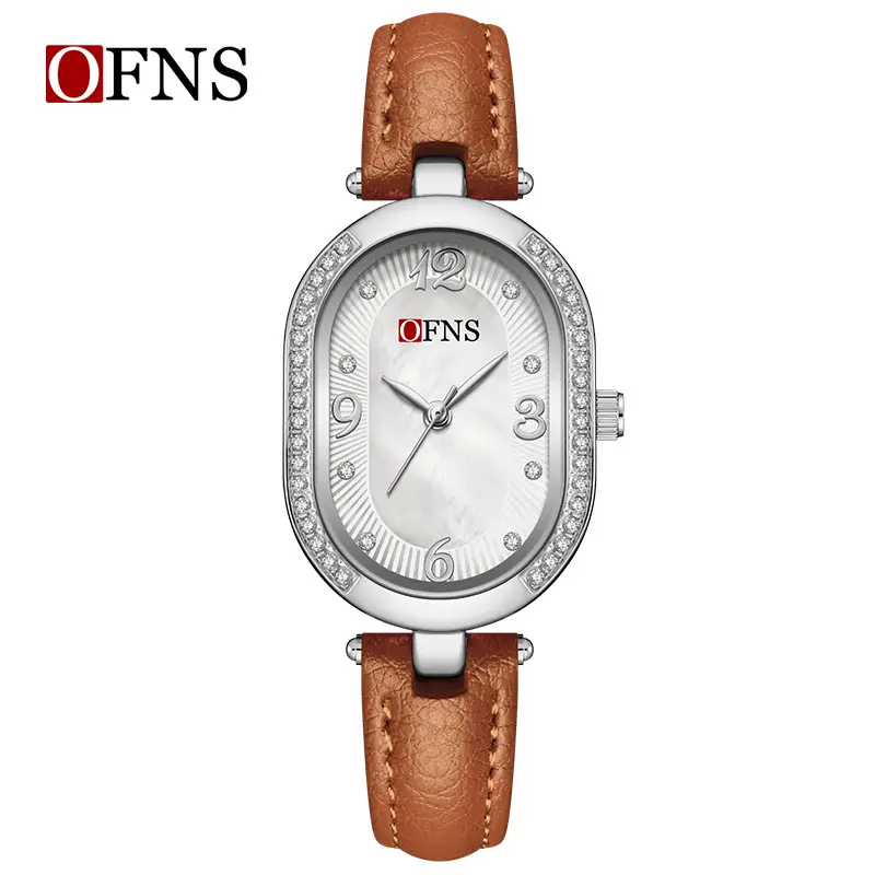 Ofns Women's Quartz Watch with Oval Diamond Strap - Image 12