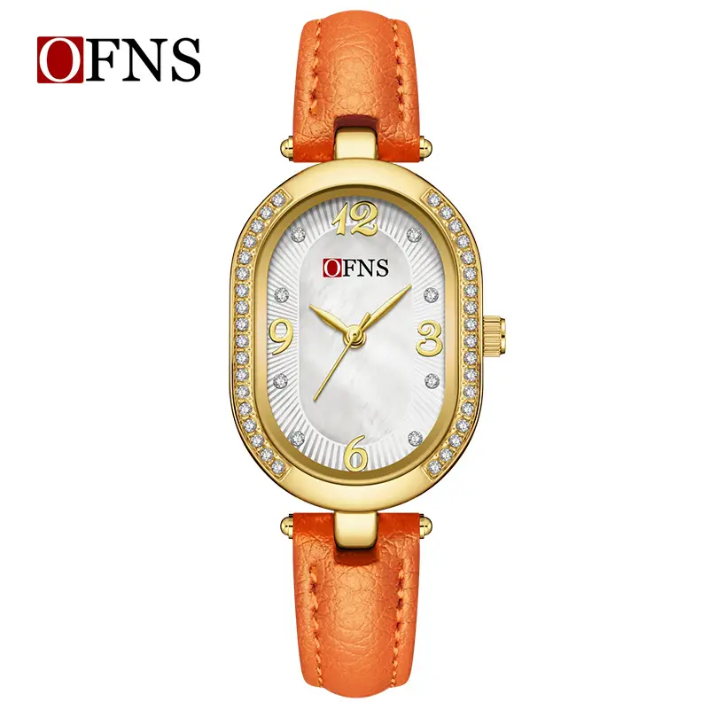 Ofns Women's Quartz Watch with Oval Diamond Strap - Image 5