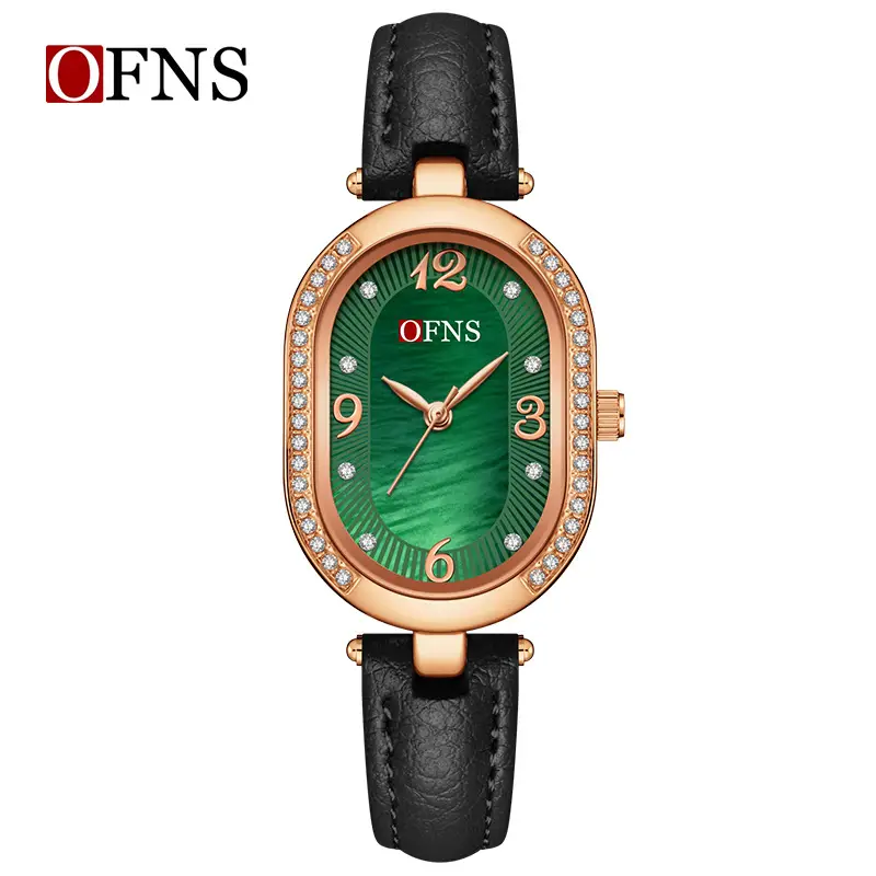 Ofns Women's Quartz Watch with Oval Diamond Strap - Image 7