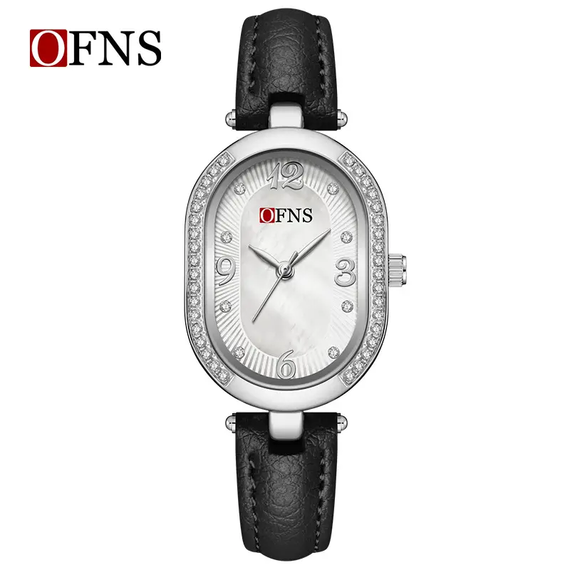 Ofns Women's Quartz Watch with Oval Diamond Strap - Image 8