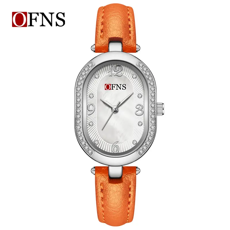Ofns Women's Quartz Watch with Oval Diamond Strap - Image 9