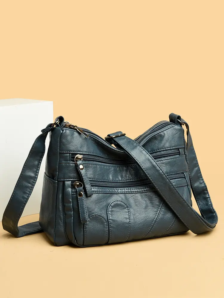 Black Retro Crossbody Bag for Women
