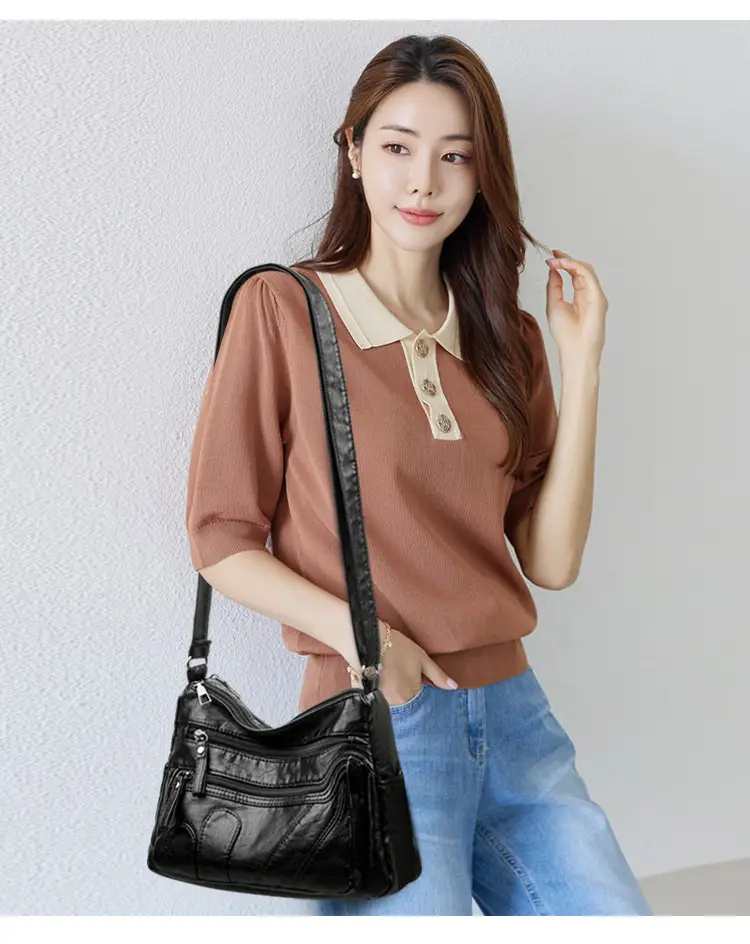 Black Retro Crossbody Bag for Women — feature 13