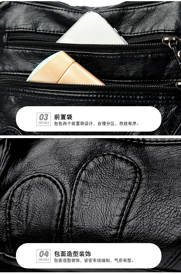 Black Retro Crossbody Bag for Women — feature 26