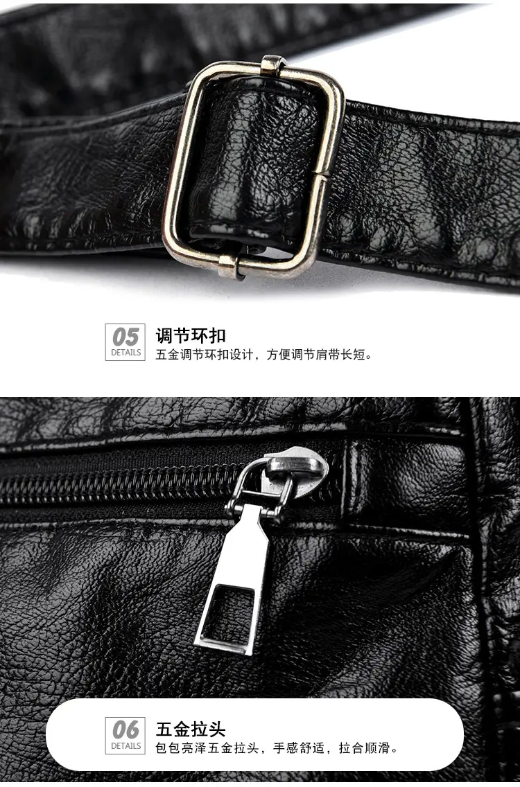 Black Retro Crossbody Bag for Women — feature 27