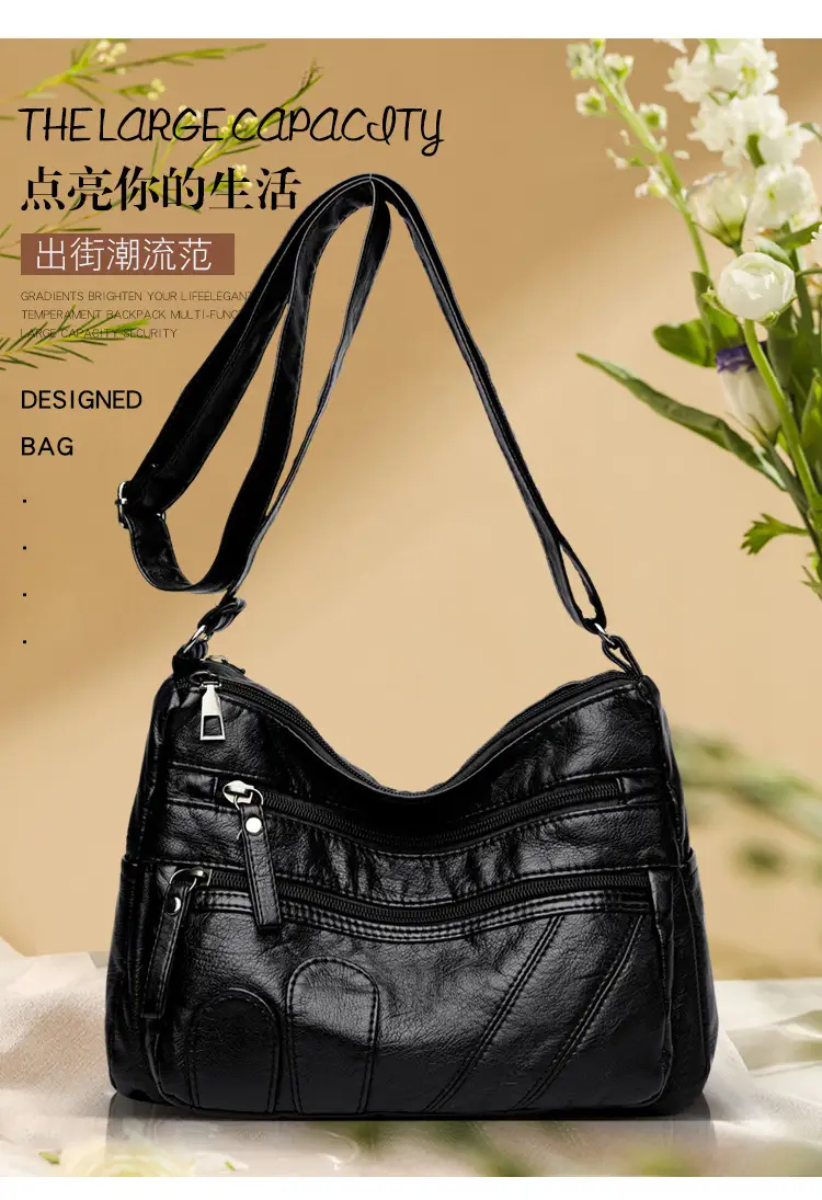 Black Retro Crossbody Bag for Women — feature 4