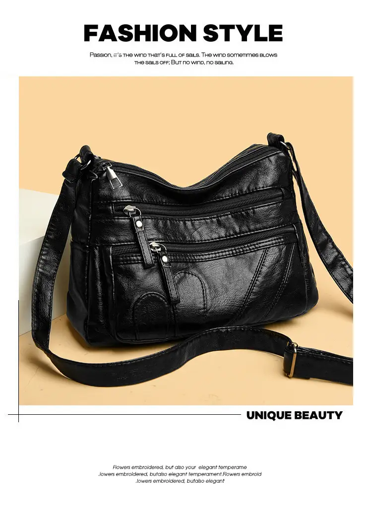 Black Retro Crossbody Bag for Women — feature 6