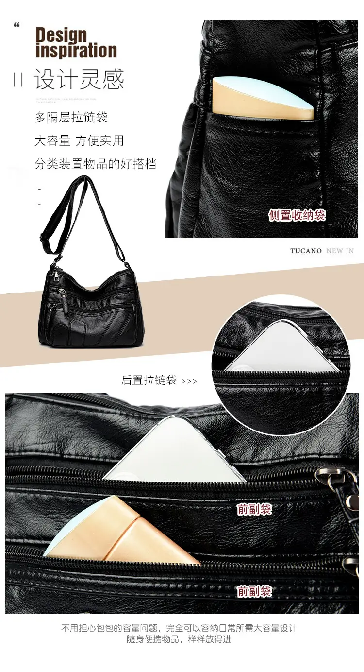 Black Retro Crossbody Bag for Women — feature 9