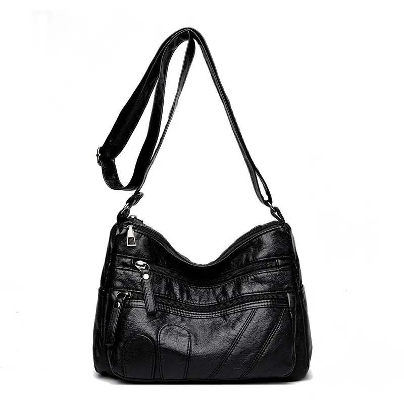 Black Retro Crossbody Bag for Women