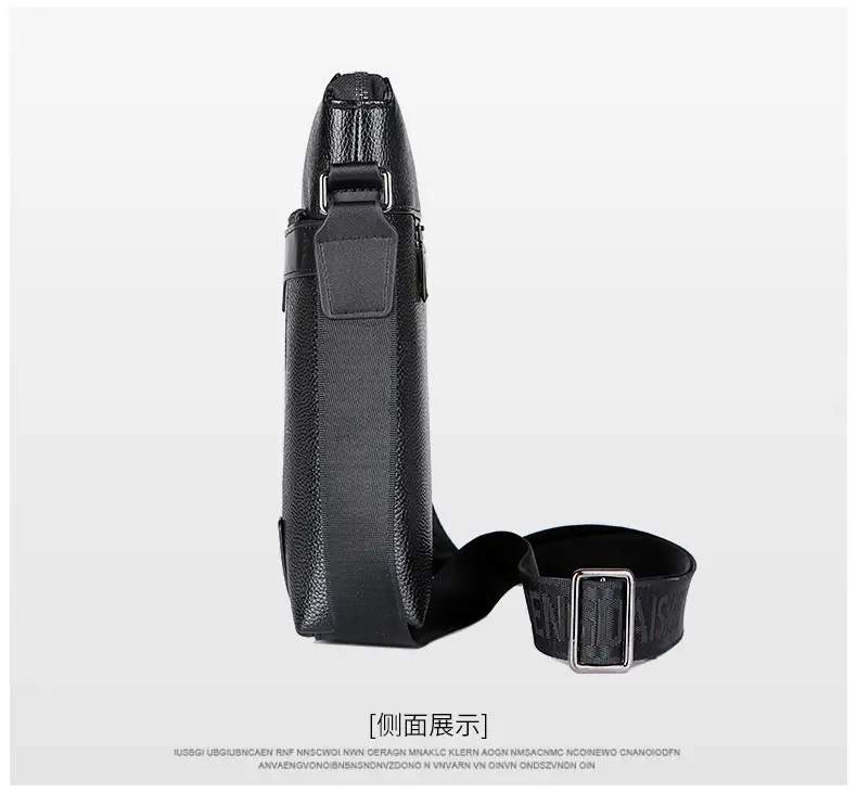 Men's Waterproof Leather Crossbody Bag Black — feature 24