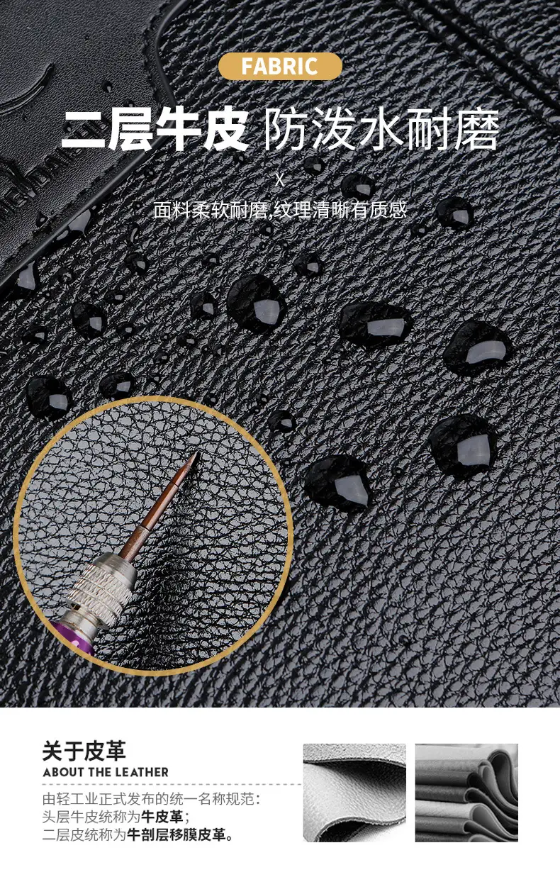 Men's Waterproof Leather Crossbody Bag Black — feature 5