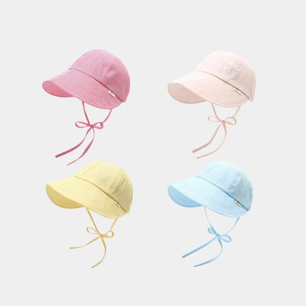 Pink Striped Sunscreen Hat for Women Small