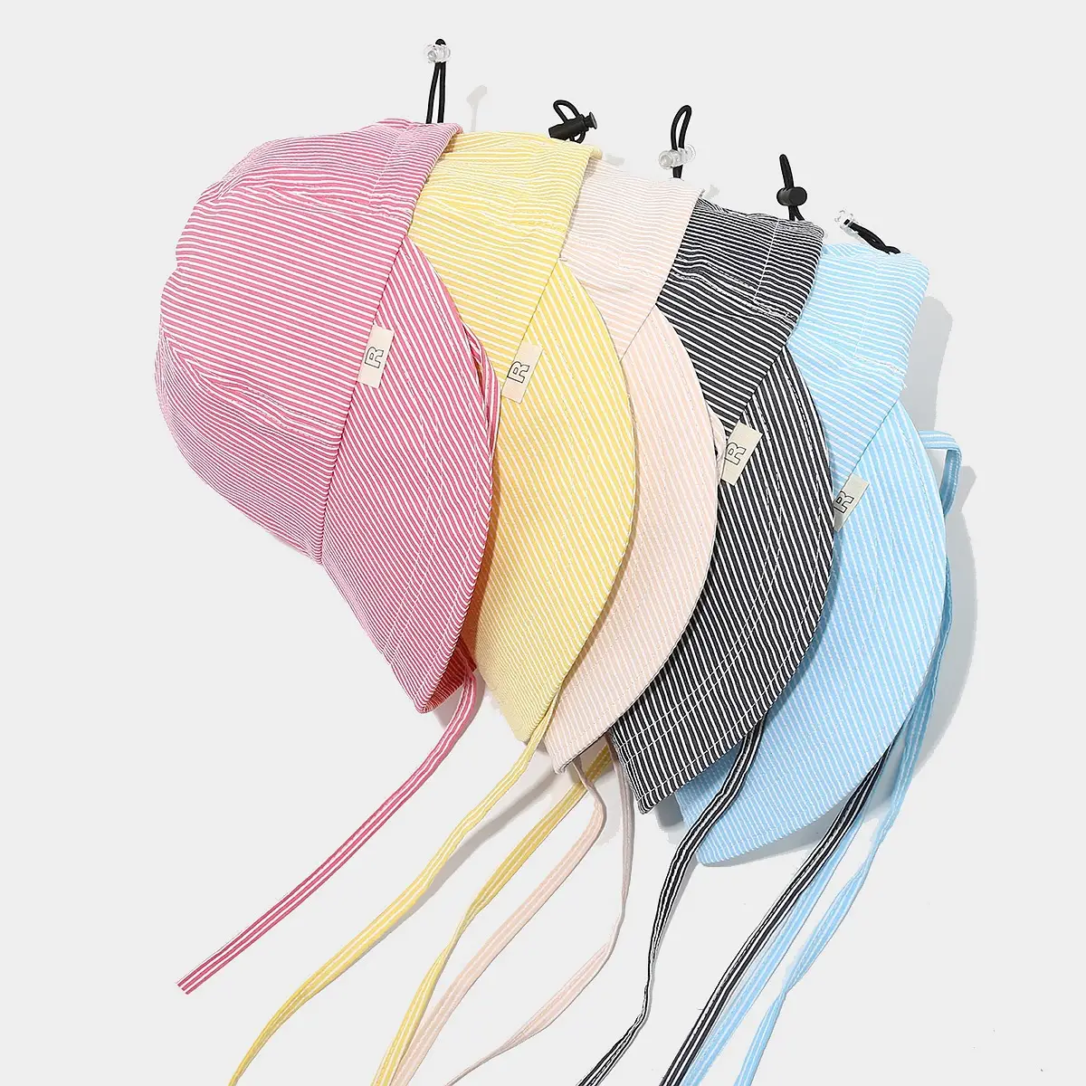 Pink Striped Sunscreen Hat for Women Small