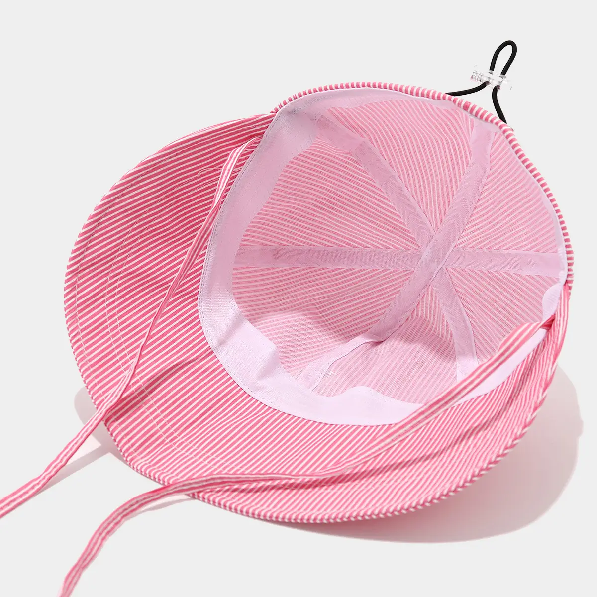 Pink Striped Sunscreen Hat for Women Small