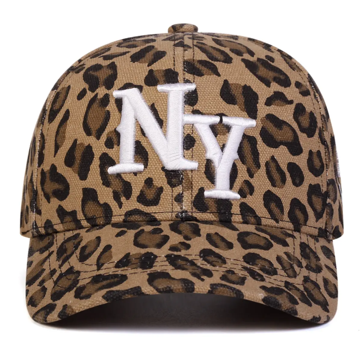 NYC Leopard Print Baseball Cap European American Streetwear - Image 5