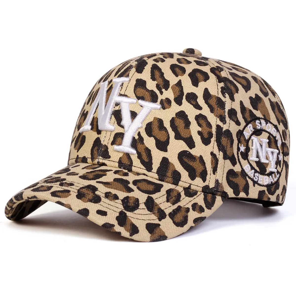 NYC Leopard Print Baseball Cap European American Streetwear - Image 6
