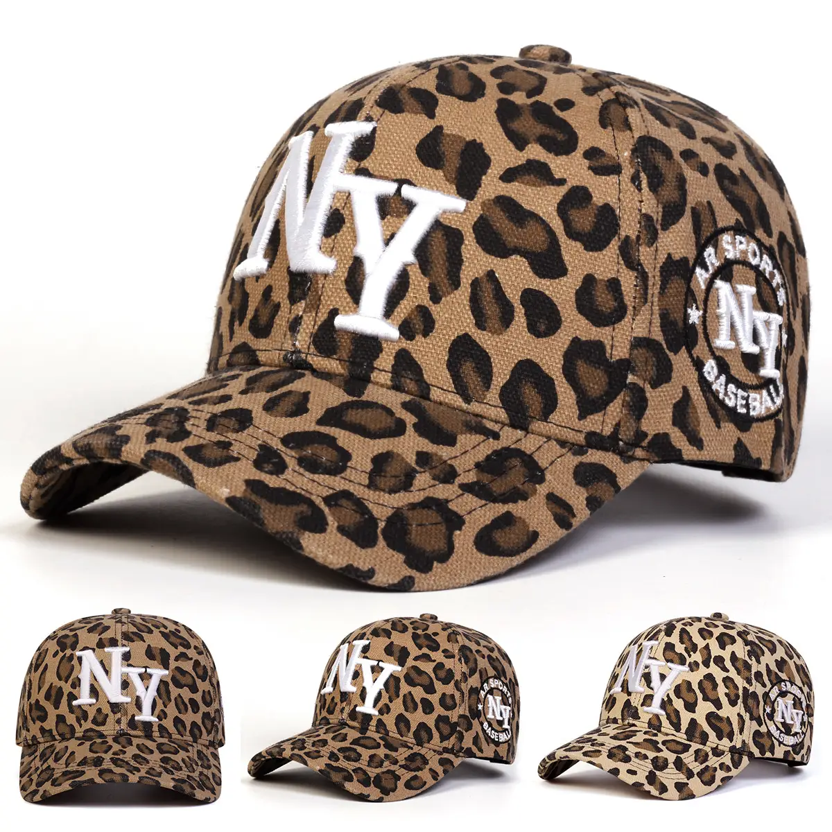 NYC Leopard Print Baseball Cap European American Streetwear — feature 1