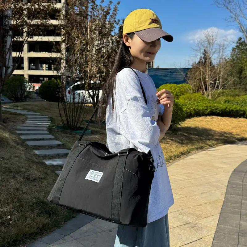 Women's Crossbody Travel Bag White Canvas Shoulder Storage - Image 8