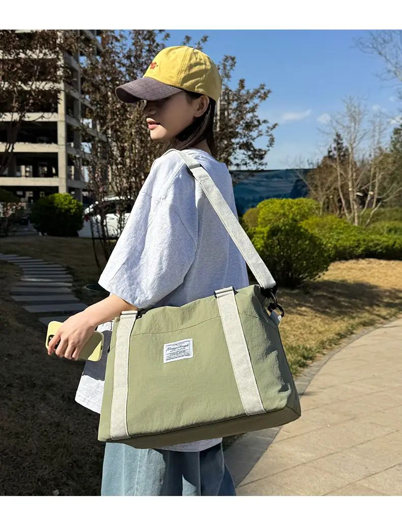 Women's Crossbody Travel Bag White Canvas Shoulder Storage — feature 15