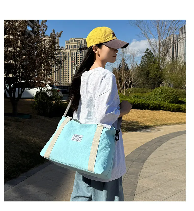 Women's Crossbody Travel Bag White Canvas Shoulder Storage — feature 16