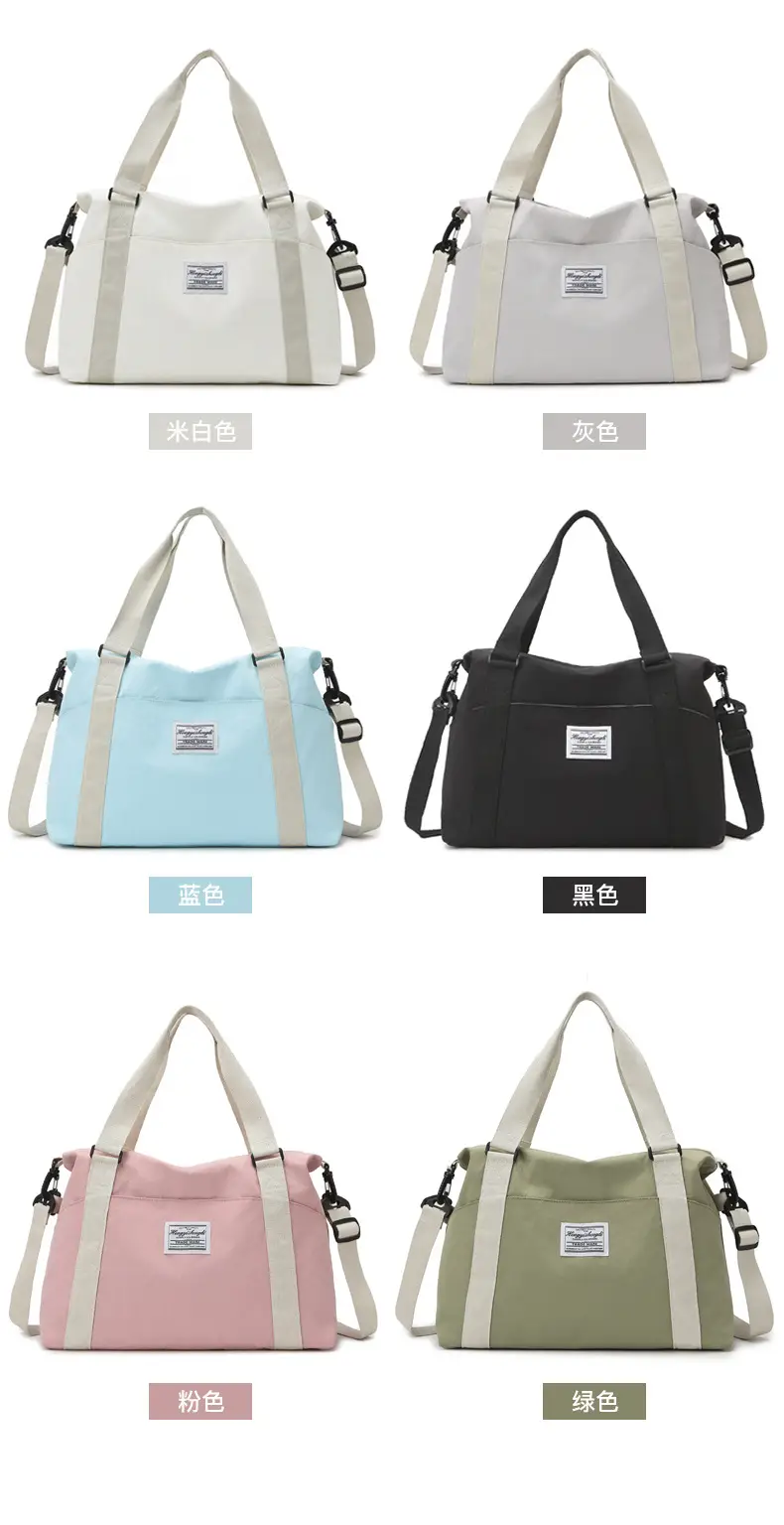 Women's Crossbody Travel Bag White Canvas Shoulder Storage — feature 3