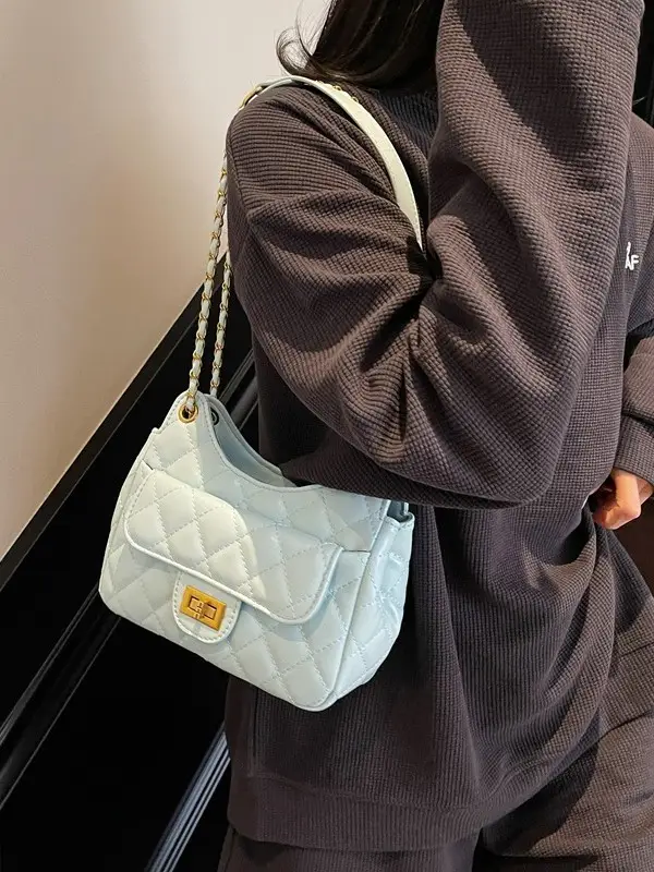 Women's Korean-style Quilted Shoulder Bag Beige