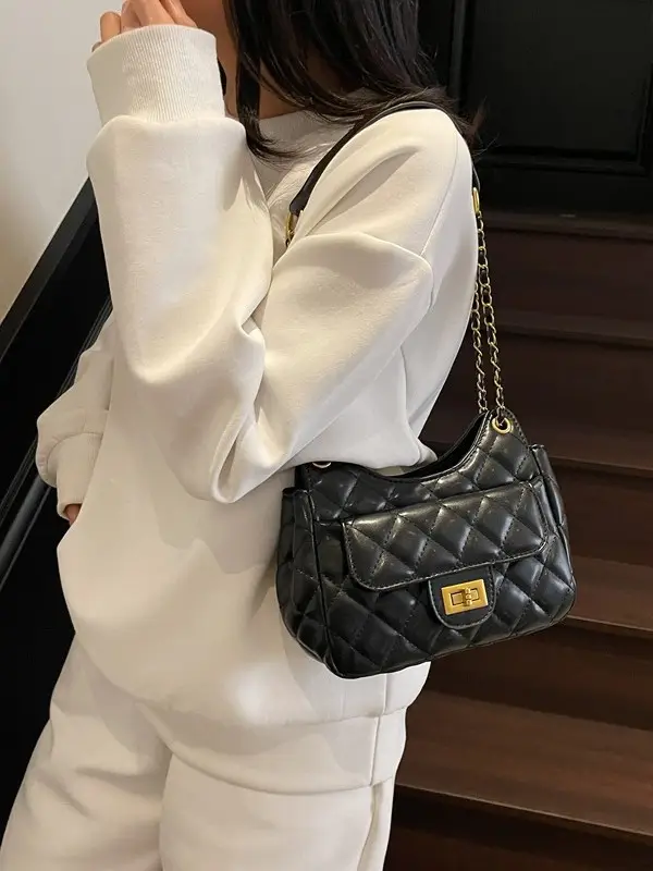 Women's Korean-style Quilted Shoulder Bag Beige