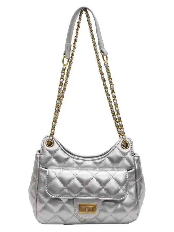 Women's Korean-style Quilted Shoulder Bag Beige