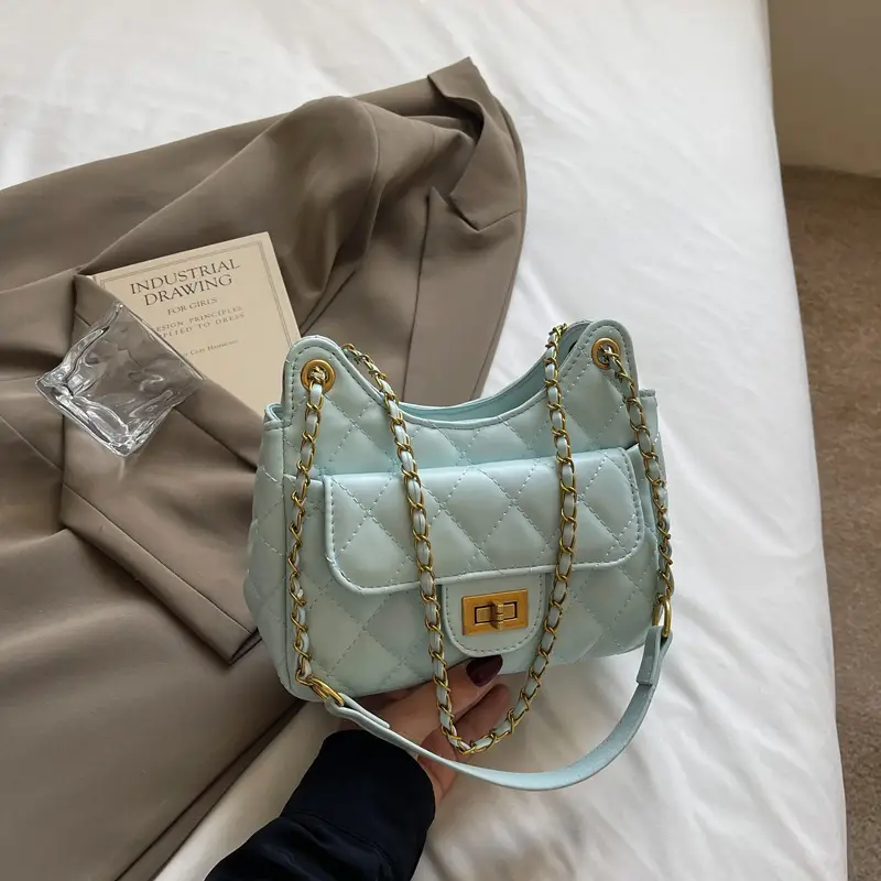 Women's Korean-style Quilted Shoulder Bag Beige