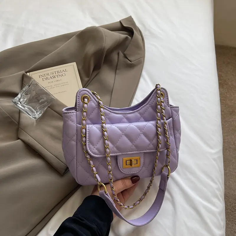 Women's Korean-style Quilted Shoulder Bag Beige