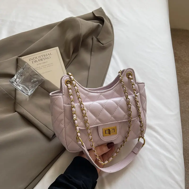Women's Korean-style Quilted Shoulder Bag Beige