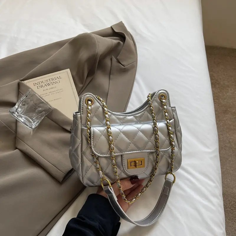 Women's Korean-style Quilted Shoulder Bag Beige