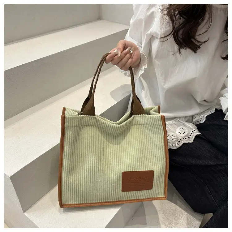 Brown Corduroy Large Tote Bag 2025 — feature 19