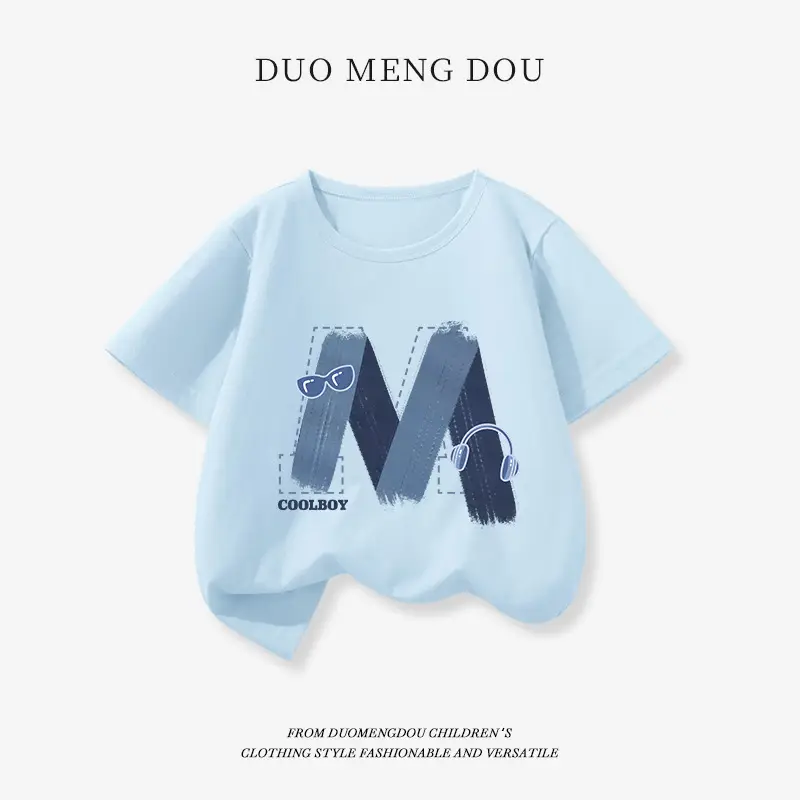 Duomeng Boys Off-Shoulder T-Shirt 25 Summer - Image 4