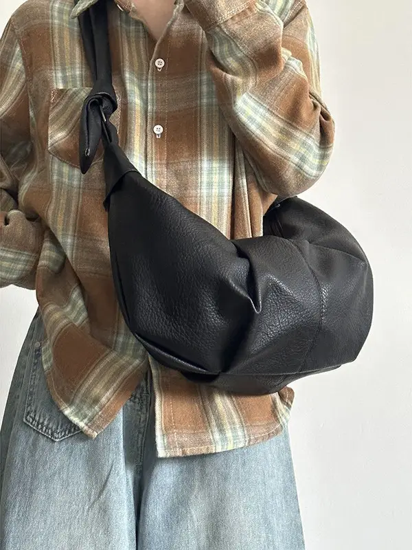 Brown Pleated Shoulder Crossbody Bag for Women - Image 6