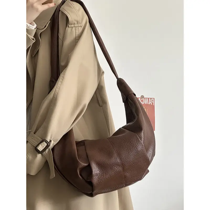 Brown Pleated Shoulder Crossbody Bag for Women — feature 19