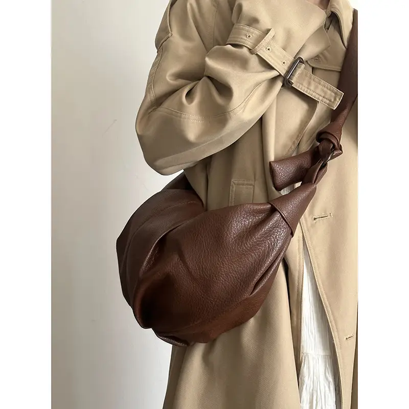 Brown Pleated Shoulder Crossbody Bag for Women — feature 25