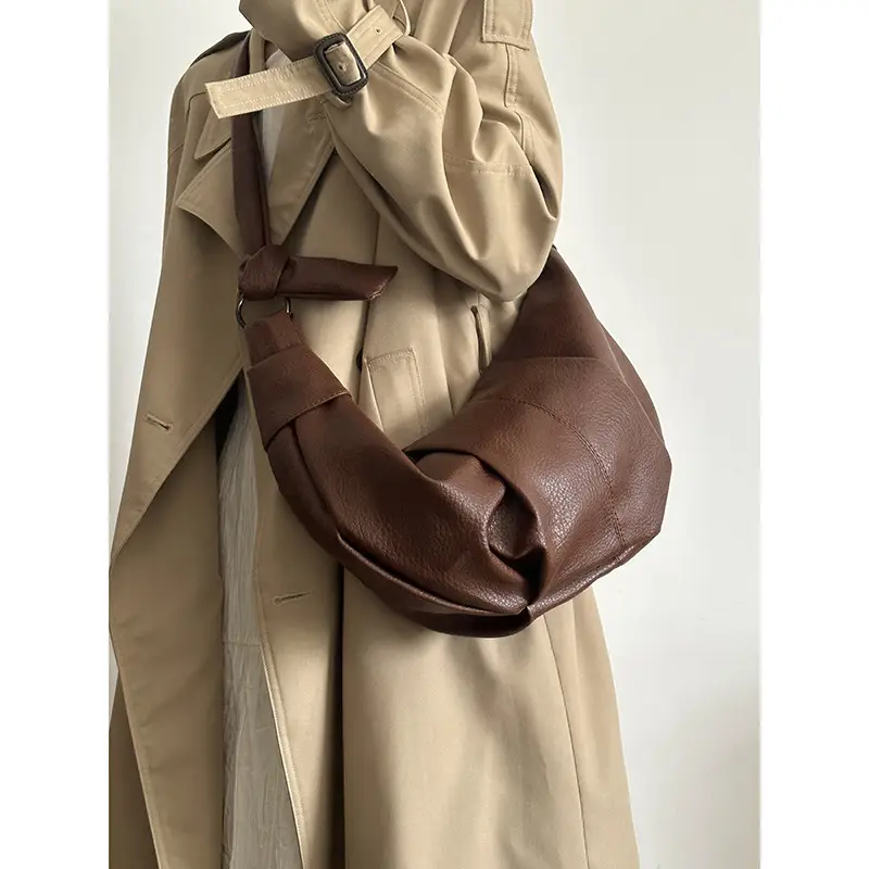 Brown Pleated Shoulder Crossbody Bag for Women — feature 31