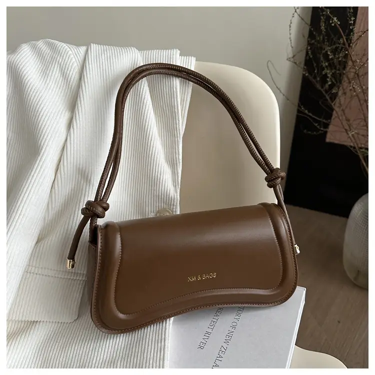 Vintage Letter Print Crossbody Bag Brown 2025 — feature 24