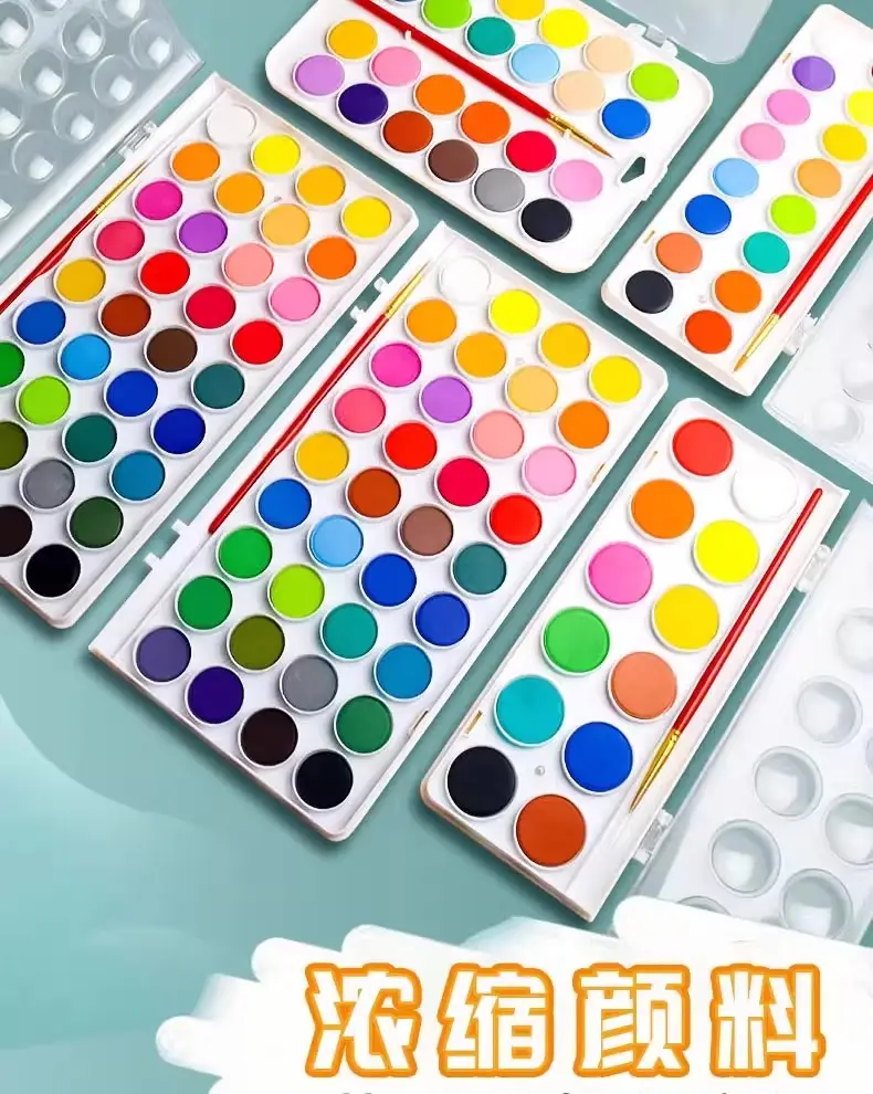 Marley 36-Color Solid Watercolor Set Kidsren's Hand-Painted Gouache Paint Powder Cake 12-Color Beginner's Entry Watercolor — feature 3